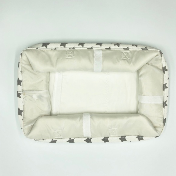 Home Personal Organizer or Diaper Bag White With Grey Stars Removable Divider - Picture 6 of 8